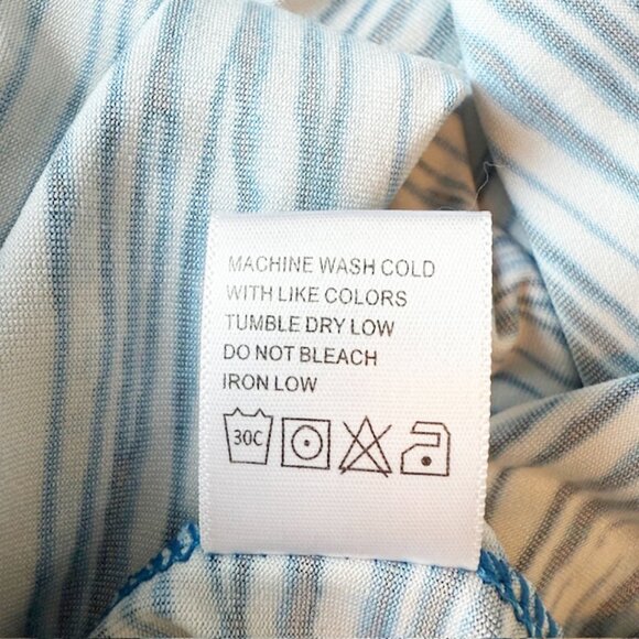 Tail Short-Sleeve Golf Top, Blue Stripe Print, Size XL - Picture 4 of 5